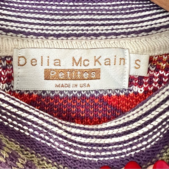 Delia McKain Petites Vintage Southwestern Knit Long Sleeve Sweater Women’s Small - Picture 4 of 11